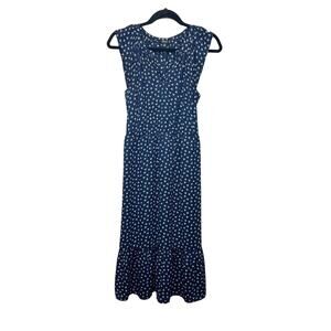 J. Crew Mercantile Navy Blue High Waisted Ruffle Hem Cap Sleeve Women's Dress XS